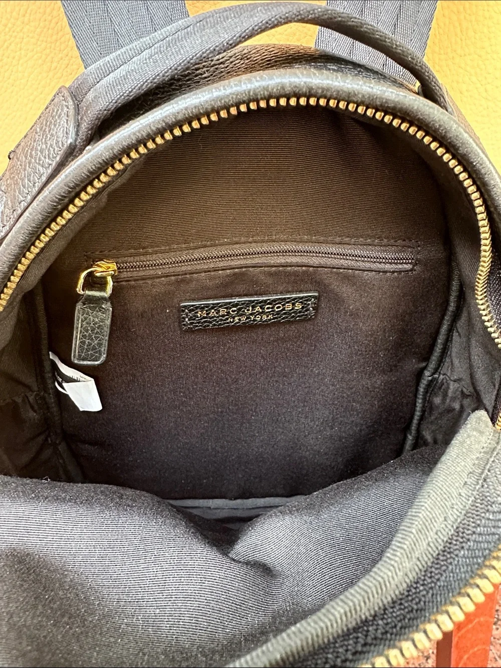 Marc Jacobs black Pebbled Leather MINI Backpack with Gold Hardware
